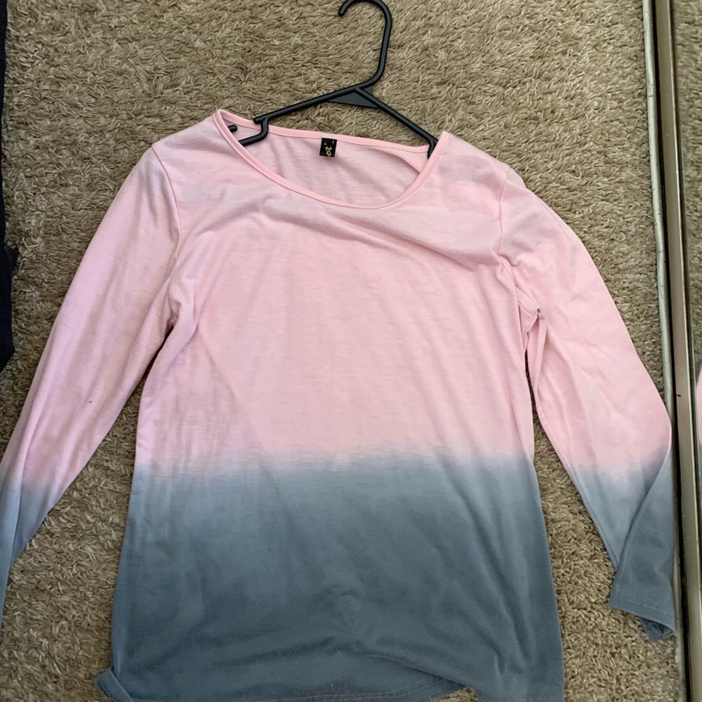 Pink and grey long sleeve shirt
